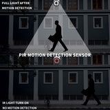 Solar Spot Lights Outdoor Motion Sensor, Wireless Solar Security LED Spotlight, 1600 Lumens Waterproof Driveway Motion Light, Solar IR Floodlight with Motion Detector, Infrared Security Alarm Light