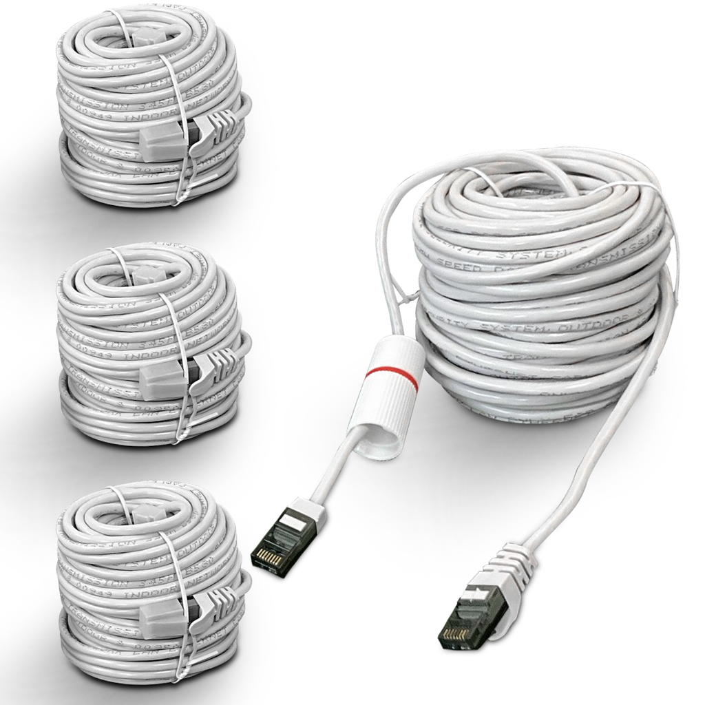 《4×60 Feet》Ethernet Cable POE Cameras Systems Video Security Network Cable Security Surveillance POE Camera System