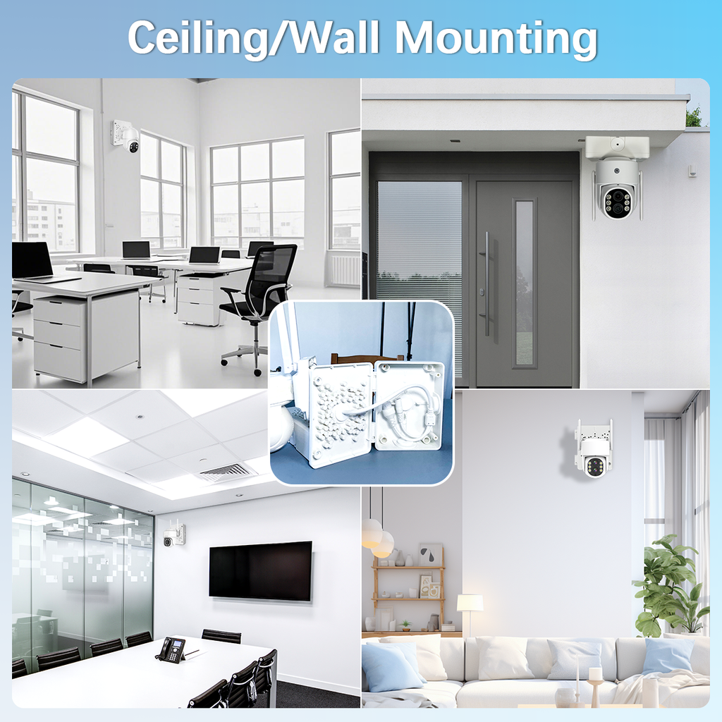 【Compatible with PTZ Cameras】 Security Camera Junction Box, Outdoor IP65 Waterproof CCTV Mounting Bracket, ABS Plastic Cable Concealment Box