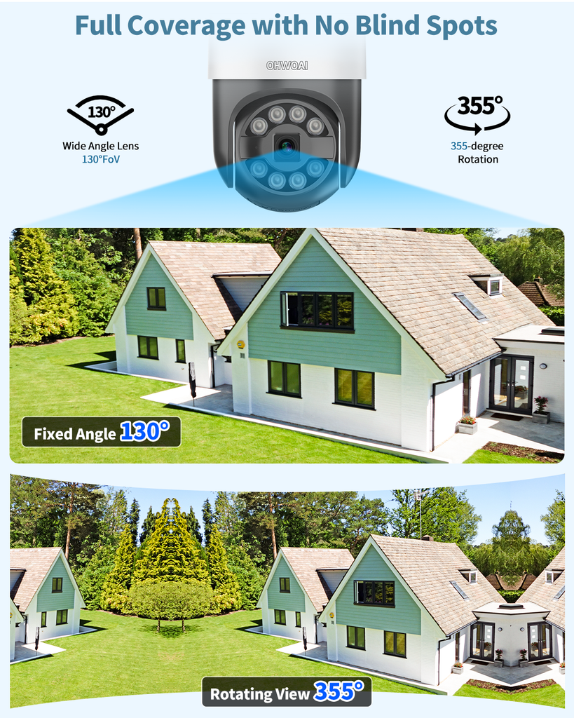 《130°Wide Angle & 2-Way Audio 》4K Outdoor Wired Security Camera System,360 Degrees Security PTZ IP Cameras,Surveillance Video Equipment, Surveillance DVR Kits (Enjoy $10 Off Instantly)