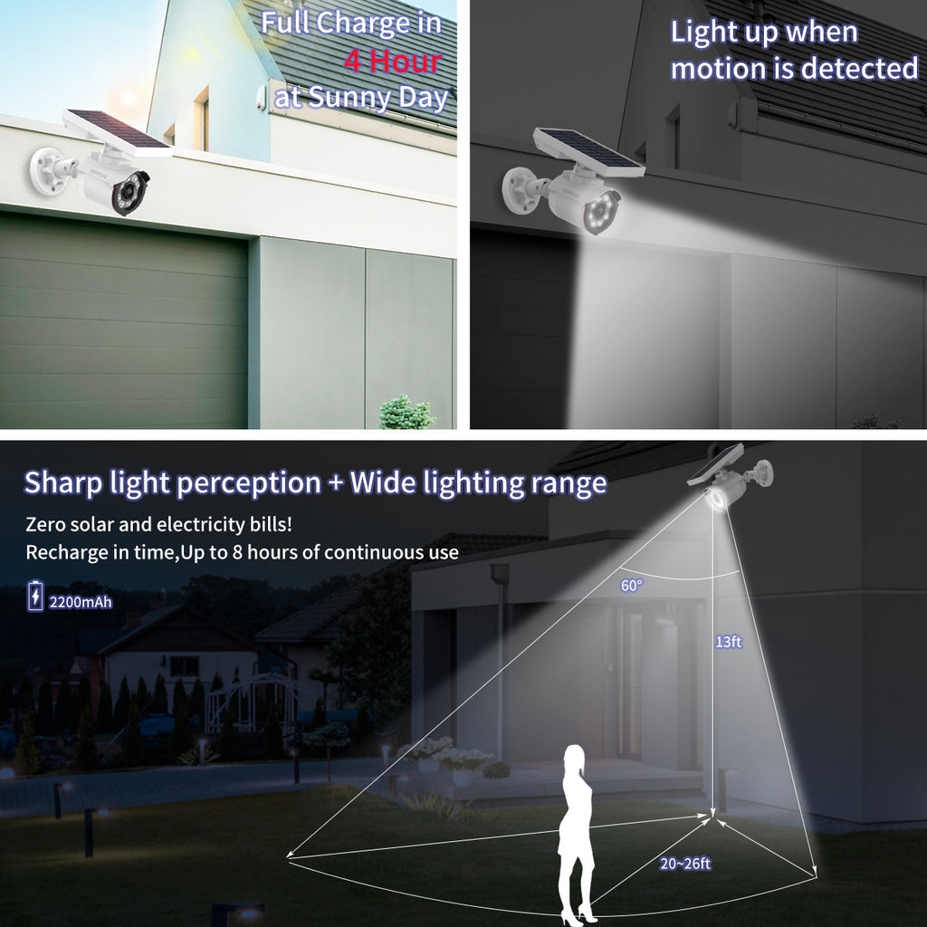 Solar Spot Lights Outdoor Motion Sensor, Wireless Solar Security LED Spotlight, 1600 Lumens Waterproof Driveway Motion Light, Solar IR Floodlight with Motion Detector, Infrared Security Alarm Light