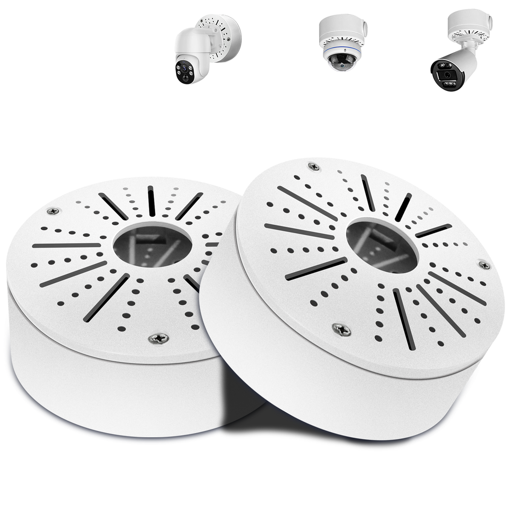 【Compatible Almost All Cameras Type】Universial Camera Junction Box Metal Universal Bullet Security Camera Junction Box Mount Bracket, Metal Indoor/Outdoor Camera Junction Box