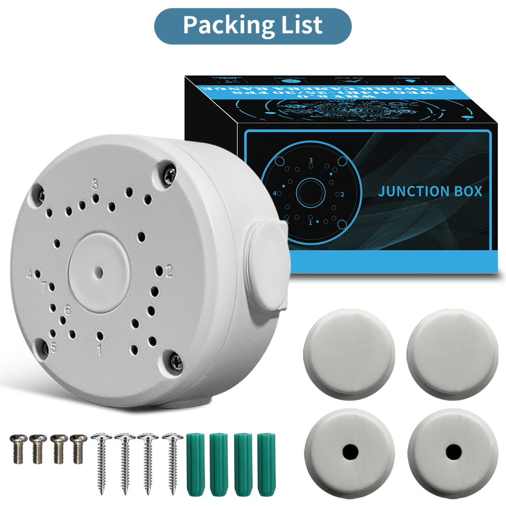 Universal Mount for Bullet Security Cameras, Waterproof Metal Junction Box for Outdoor Surveillance Camera, Conceal Cables on The Wall