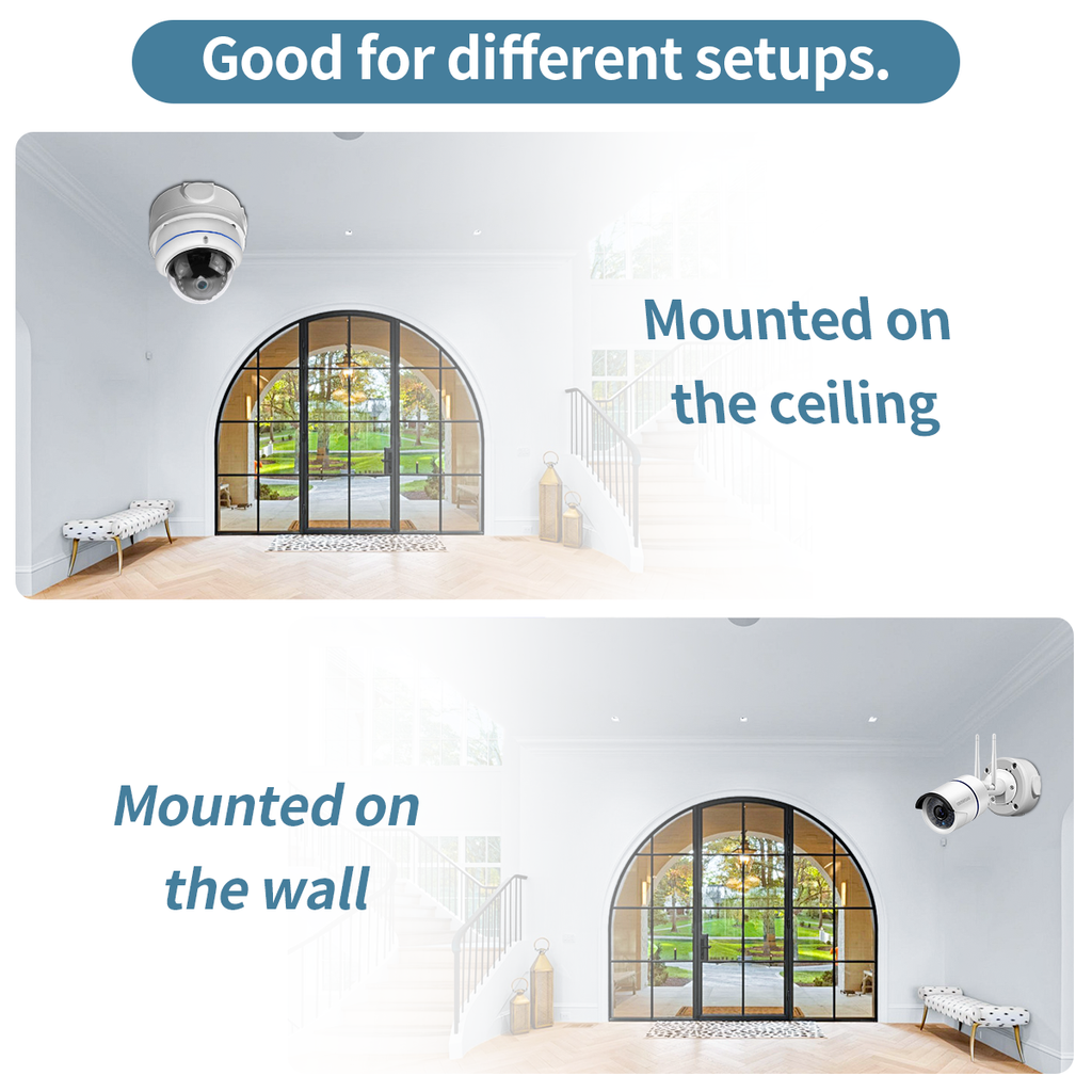 Universal Mount for Bullet Security Cameras, Waterproof Metal Junction Box for Outdoor Surveillance Camera, Conceal Cables on The Wall