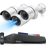POE Security Camera System,8 Channel PoE 5MP NVR, 3pcs 5.0MP PoE IP Cameras, AI Detection,Audio,IP67