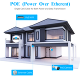 《4×60 Feet》Ethernet Cable POE Cameras Systems Video Security Network Cable Security Surveillance POE Camera System