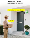 Sistema de cámaras de seguridad inalámbricas con 6 cámaras de vigilancia Wi-Fi para el hogar, resolución de 5.0MP, NVR de 10 canales, sistema de video vigilancia HD de OHWOAI con antenas duales, detección de IA, audio bidireccional