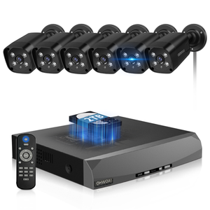 《130° Wide Angle & 2-Way Audio》Outdoor Wired Security Camera System, Black 8MP IP Cameras,Home Video Surveillance (Enjoy $20 Off Instantly)