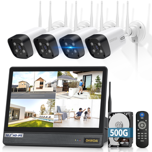 《All-in-One Monitor & Dual Antennas》Wireless Security Camera System Outdoor with All-in-One Monitor, WiFi Cameras for Home Video Surveillance Systems, Surveillance DVR Kits (Enjoy $10 Off Instantly)