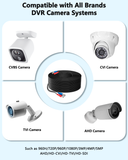 (4×100 Feet) Video Power Cable BNC Extension Outdoor Wired Surveillance Camera All-in-One Cables for CCTV Security Cameras DVR System with 4xBNC Connectors and 4xRCA Adapters Black,4pcs