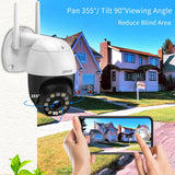 [5X Optical Zoom & Two Way Audio] Wireless PTZ Security Camera, Video Surveillance Camera Zoom, 3MP PTZ Outdoor WiFi Camera, Home Tilt Zoom Camera