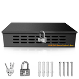 NVR/DVR Lock Box,Heavy Duty Steel 9.13" x 10.7" x 2.48" for Wall or Floor Mount Enclosure, NVR Safe Box, Bulletproof-Grade Thick Steel Plate