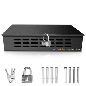 DVR Security Lockbox Heavy Duty Steel 9.13" x 10.7" x 2.48" for Wall or Floor Mount Enclosure, Network Cabinet, Metal Lockbox, NVR Safe Box, Bulletproof-Grade Thick Steel Plate