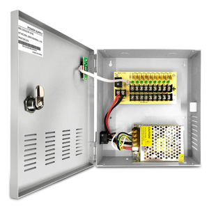 9-Channel DC 12-Volt 5-Amp Output CCTV Distributed Power Supply Box/Converter with AC Plug and Lock(5A 9-Channel)