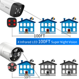 Wireless Security Camera System,4Pcs 5.0MP CCTV Home Wi-Fi IP Cameras,10 Channel NVR,AI Detection,Two-way Audio
