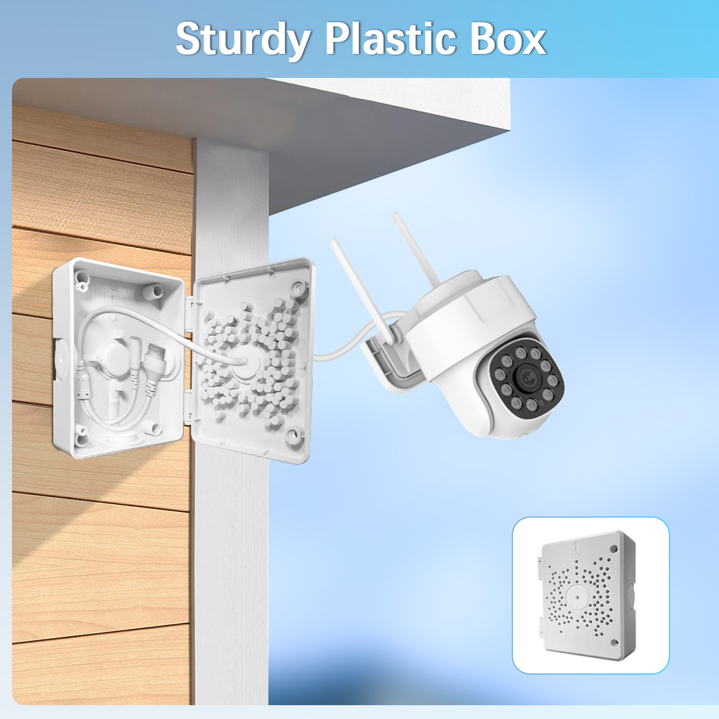【Compatible with PTZ Cameras】 Security Camera Junction Box, Outdoor IP65 Waterproof CCTV Mounting Bracket, ABS Plastic Cable Concealment Box