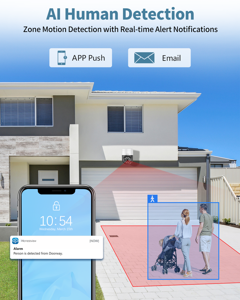 Extend Wired PTZ Cameras POE Security Camera System,4K/8.0 Megapixel Home Video Surveillance Systems