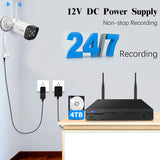 Wireless Security Camera System,4Pcs 5.0MP CCTV Home Wi-Fi IP Cameras,10 Channel Monitor NVR, AI Detection,Two-way Audio