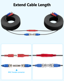 (4×150 Feet) Video Power Cable BNC Extension Outdoor Wired Surveillance Camera All-in-One Cables for CCTV Security Cameras DVR System with 4xBNC Connectors and 4xRCA Adapters,Black