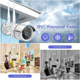 【2K 3.0MP & Dual Antenna】 All in One Monitor Wireless Security Camera System with 10" HD Screen,6Pcs CCTV WiFi IP Cameras,AI Human Detection