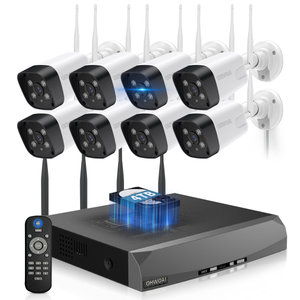 Sistema de Cámaras de Seguridad Inalámbricas, 8 Cámaras IP Wi-Fi CCTV para el Hogar de 5.0MP, NVR de 10 Canales, Sistema de Video Vigilancia HD de OHWOAI con Antenas Duales, Detección de IA, Audio Bidireccional