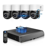 《130°Wide Angle & 2-Way Audio 》4K Outdoor Wired Security Camera System,360 Degrees Security PTZ IP Cameras,Surveillance Video Equipment, Surveillance DVR Kits (Enjoy $10 Off Instantly)