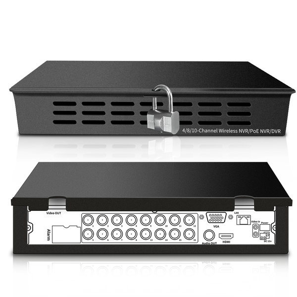 CENTROPOWER DVR ロックボックス NVR セキュリティロックボックス 高耐久 16ゲージ スチール ACファン付き 壁または床取り付けエンクロージャ用 (18 x 18 x 5イ DVR ⁄ NVR Lock Box with Coded Lock \u0026 Fan - CENTROPOWER