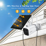 Solar Security Camera Outdoor, Solar Powered,with Rechargeable Battery, 3.0MP, 2-Way Talk with PIR Motion Detection,Night Vision, IP66 Waterproof