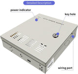 CCTV Power Supply 18CH Channel Port Box,CCTV DC Distributed Power Box Supply Output AC to DC 12V 30 Amp 360 Watt