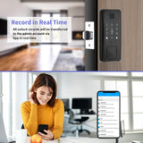 Smart Biometric Electronic Deadbolt,Passcode,Touchscreen Keypad,Fingerprint,Card Bluetooth Door Lock,Support Wi-Fi Gateway&Alexa