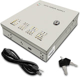 CCTV Power Supply 18 Channel Port Box,CCTV DC Distributed Power Box Supply Output AC to DC 12V 20A