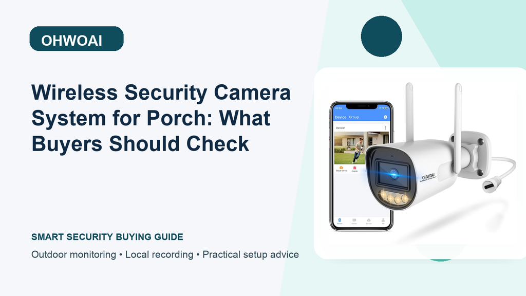 Porch Security Setup: Wireless Security Camera System and Continuous Recording | OHWOAI