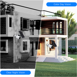 将图片加载到图库查看器，Solar Security Camera Wireless Outdoor, Solar Powered WiFi System,Solar Security Camera for Home Security with Rechargeable Battery, 3.0MP, 2-Way Talk with PIR Motion Detection Night Vision WiFi Camera Outdoor IP66 Waterproof