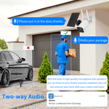 将图片加载到图库查看器，Solar Security Camera Wireless Outdoor, Solar Powered WiFi System,Solar Security Camera for Home Security with Rechargeable Battery, 3.0MP, 2-Way Talk with PIR Motion Detection Night Vision WiFi Camera Outdoor IP66 Waterproof