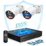 《122° Wide-Angle & 80FT Night Vision》Outdoor Wired Security Camera System,CCTV Cameras Outside, Video Surveillance Systems, Surveillance DVR Kits