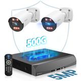 Two-Way Audio PoE Security Camera System Outdoor, 5MP Wired Cameras with 4K 8CH NVR Systems, Home Surveillance Video DVR Kits