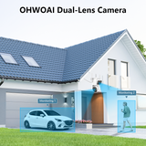 (Dual Lens & 2-Way Audio) Security Cameras Outdoor System Wireless WiFi PTZ Camera for Home Surveillance Indoor Video Color Night Vision House Door Monitor Alarm Waterproof