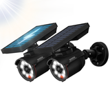 Focos Solares Exteriores con Sensor de Movimiento, Proyector LED de Seguridad Solar Inalámbrico, 1600 Lúmenes, Luz Solar Impermeable para Entrada, Detector de Movimiento Solar, Luz de Alarma de Seguridad por Infrarrojos (Paquete de 2)