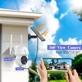 《Solar PTZ Camera&100% Wire-Free》4MP Solar Cameras for Home Security Outdoor Wireless System with 2-Way Audio,Expandable with 10-Ch NVR