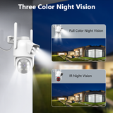(Dual Lens & 2-Way Audio) Security Cameras Outdoor System Wireless WiFi PTZ Camera for Home Surveillance Indoor Video Color Night Vision House Door Monitor Alarm Waterproof