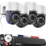《𝗧𝗿𝘂𝗹𝘆 𝟰𝗞/𝟴𝗠𝗣 & 𝗣𝗧𝗭 𝗖𝗼𝗻𝘁𝗿𝗼𝗹》PoE Outdoor Security Camera System with 2-Way Audio,Home Video Surveillance System