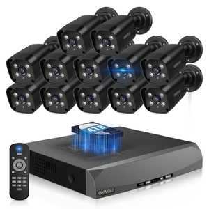 4K PoE Security Camera System, 12-Camera 16-Channel NVR, Black 130° Wide Angle & 2-Way Audio, Outdoor Wired Surveillance NVR Kit (Enjoy $20 Off Instantly)