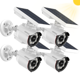 Focos Solares Exteriores con Sensor de Movimiento, Proyector LED de Seguridad Solar Inalámbrico, 1600 Lúmenes, Luz Solar Impermeable para Entrada, Detector de Movimiento Solar, Luz de Alarma de Seguridad por Infrarrojos (Paquete de 2)