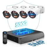 Two-Way Audio PoE Security Camera System Outdoor, 5MP Wired Cameras with 4K 8CH NVR Systems, Home Surveillance Video DVR Kits