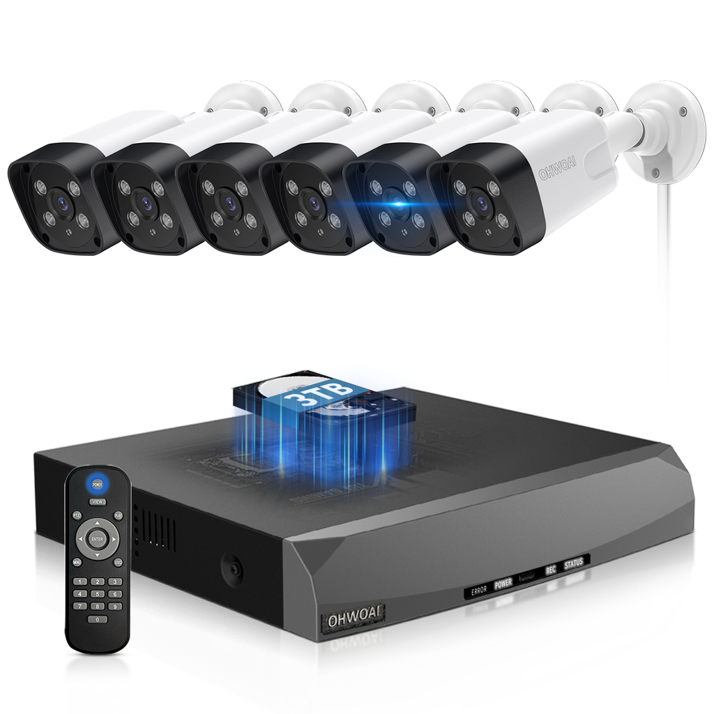 Outdoor Security Camera System, 4K/8MP IP Wired Cameras, Video