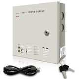 9-Channel DC 12-Volt 5-Amp Output CCTV Distributed Power Supply Box/Converter with AC Plug and Lock(5A 9-Channel)