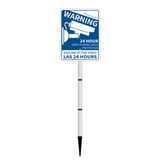 Video Surveillance Warning Sign Outdoor, Home Security Yard Signs,24 Hour Surveillance Sign with Stake, Camera Signs for Property(1 Pack)