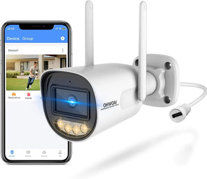 OHWOAI 2.4G/5G Wireless Outdoor Security Camera with Color Night Vision, Motion Detection, Remote Viewing WiFi Cameras, Dual Band WiFi & IP65 Waterproof