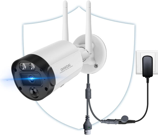 OHWOAI 4K 8MP Add-on Wireless Outdoor Security Camera, 130° Wide Angle, Color Night Vision, 2-Way Audio, Compatible with OHWOAI NVR Systems (Not Standalone)
