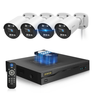Sistema de cámaras de seguridad con cable para exteriores, gran angular de 122° y visión nocturna de 24 metros, cámaras CCTV para exteriores, sistemas de videovigilancia, kits de DVR de vigilancia (¡Disfruta de $10 de descuento al instante!)